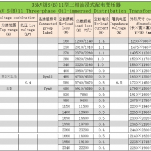 35kV級S(B)系列三相油浸式配電變壓器